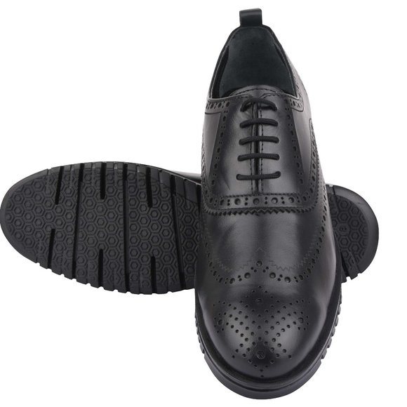 LIBERTYZENO Black LEATHER OXFORD STYLE CASUALS